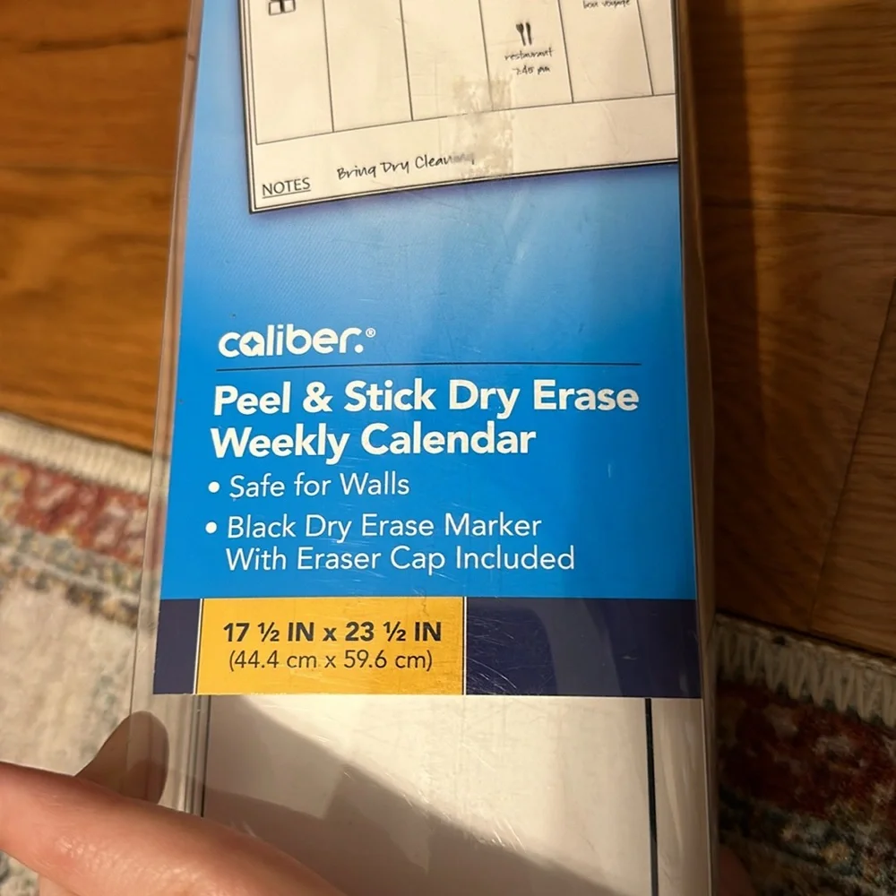 Peel and stick dry erase weekly calendar
